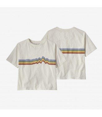 t-shirt w's ridge rise stripe organic easy cut tee blanc