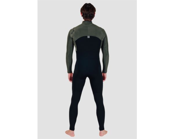 Combinaison Vissla new seas 4/3 U-zip noir/khaki