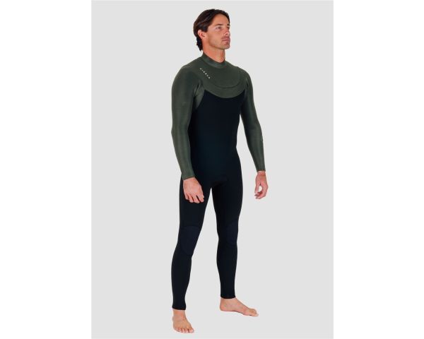 Combinaison Vissla new seas 4/3 U-zip noir/khaki