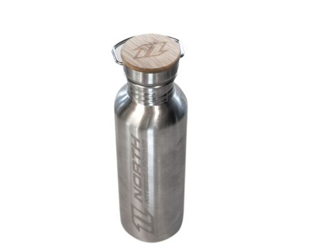 Gourde isotherme North kiteboarding drink bottle silver bamboo