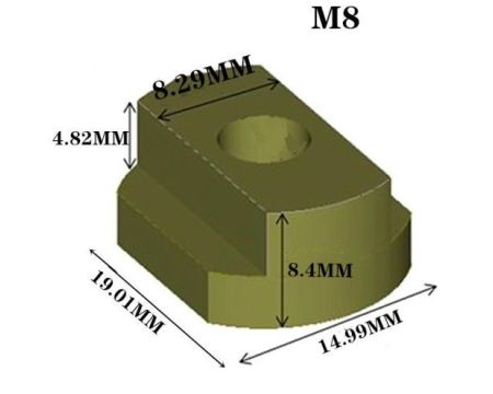 Ecrou rail us box M8 t-nut