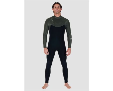 Combinaison Vissla new seas 4/3 U-zip noir/khaki