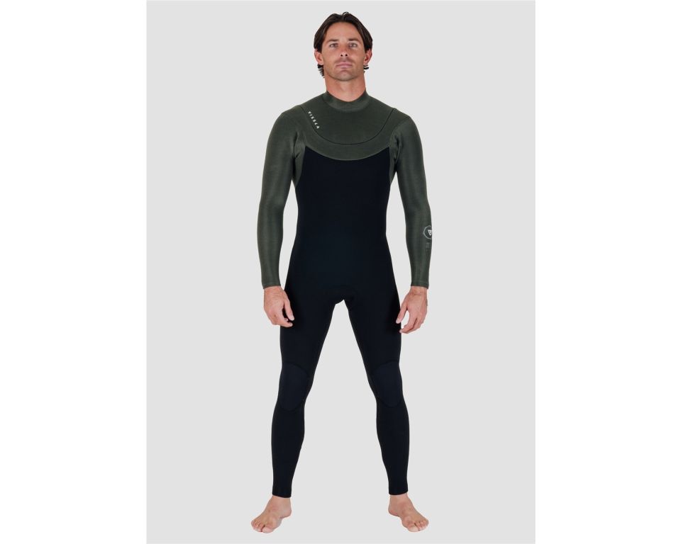 Combinaison Vissla new seas 4/3 U-zip noir/khaki