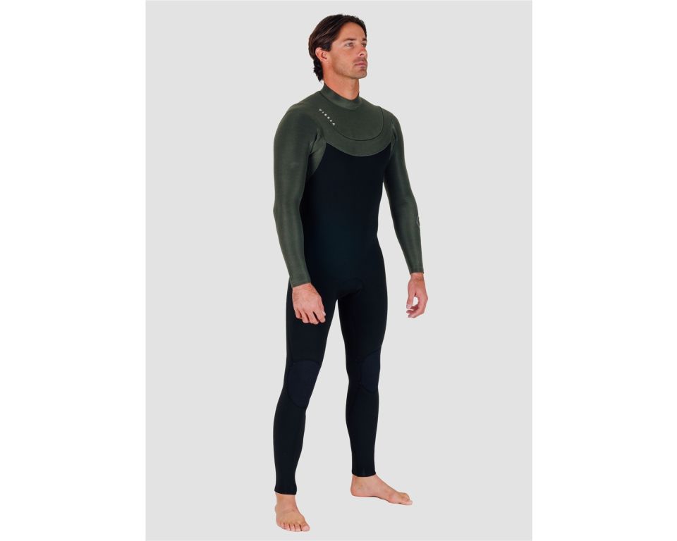 Combinaison Vissla new seas 4/3 U-zip noir/khaki