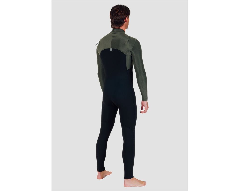 Combinaison Vissla new seas 4/3 U-zip noir/khaki